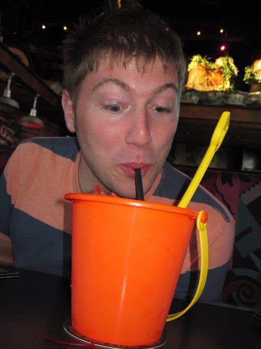 Miller drinking from a bucket