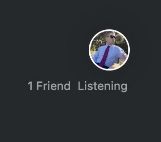 Close-up of the single listener — Chris Miller himself